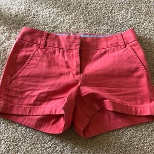 J Crew Coral Chino Shorts Size 00